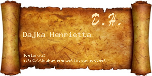 Dajka Henrietta névjegykártya