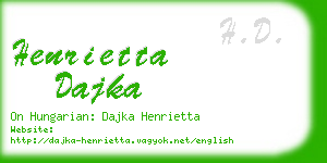 henrietta dajka business card